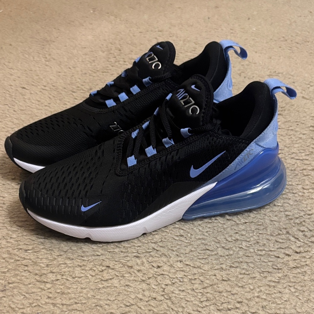 Nike Air Max 270 Black and Light Blue Shoes